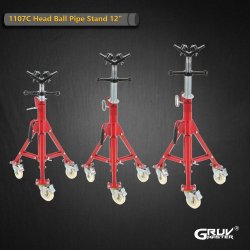 Single Ball Head Pipe Support With Wheels 12inch 1107CB