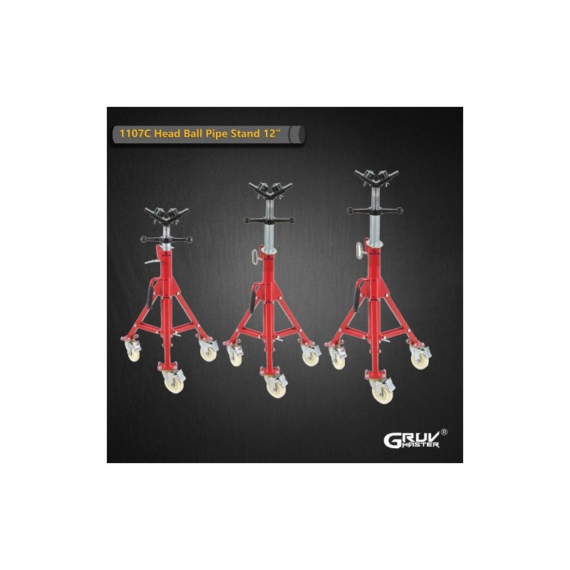 Tek Bilyalı Başlı Boru Desteği Tekerlekli 12 inç 1107CB