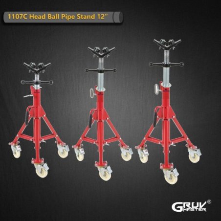 Tek Bilyalı Başlı Boru Desteği Tekerlekli 12 inç 1107CB