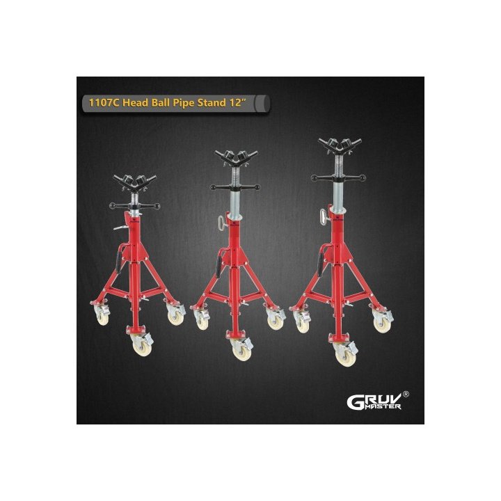 Single Ball Head Pipe Support With Wheels 12inch 1107CB