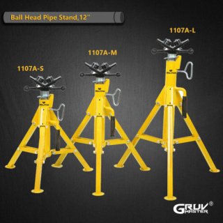 Maksimum 12 inç Borular İçin Ayarlanabilir Yükseklikli V-Başlı Silindir Boru Krikosu Standı 1107A-S/M/L