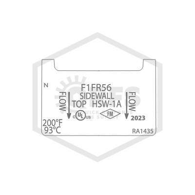 F1FR56 Sprinkler, YDS Horizontal Wall type, HT, K 80, ½" Npt,