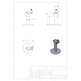 SS Pipe 1/2" Mounting Fixture