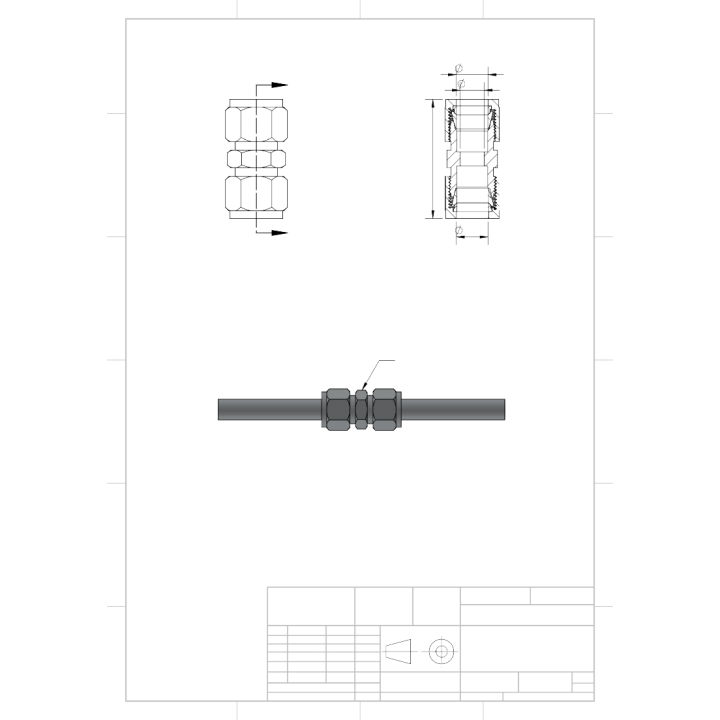 Male Connector Ferrule Fitting-1/2"x1/4NPT
