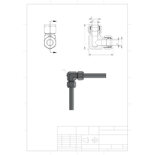 Female Elbow Connector Ferrule Fitting-1/2"x3/8" NPT