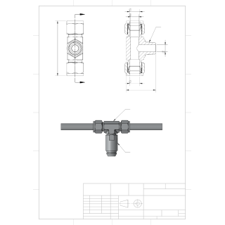 Union Tee Ferrule Fitting-1/2"