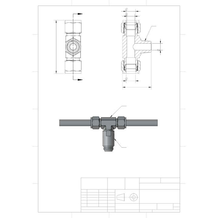 Female Connector Ferrule Fitting-1/2"x3/8NPT