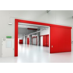 Sliding fire door (multiple wings)